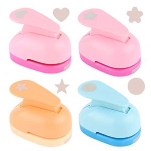 4PCS Perforatrice à Levier Pour Projets DIY Scrapbooking Création de Cartes Déco Motif (Rond + Étoile + Amour + Sakura) (nychuangtuo, neuf)