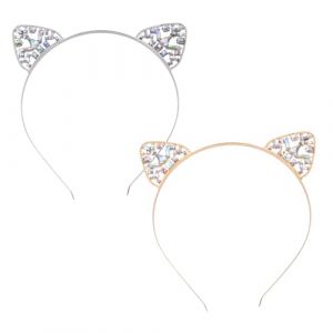 TOVINANNA 2pi&egrave;ces Bandeau Oreilles De Chat Paillet&eacute;es Avec Pour Cosplay F&ecirc;te Et Mascarade Accessoire Mignon Pour Adultes (Qieiyi, neuf)