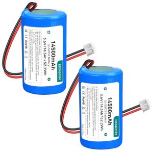 ER34615M-T1 3.6v 14.5ah Batteria per sistemi di allarme ER34615M/W200, sirène extérieure DSC WT4911/WT8911/ADT, allarmi esterni Senza fili(Non Rechargeable) (2Pcs) (GZ PAI NUO, neuf)