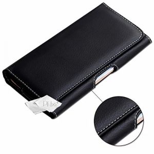 Ph26 LG K3 4G &eacute;tui Pochette accroche-Ceinture fa&ccedil;on Cuir grain&eacute; Noir de qualit&eacute; avec Clip + Passant, Fermeture aimant&eacute; et surpiqures Apparentes by (PHONE18 expedition tr&egrave;s rapide en SUIVI POSTAL, neuf)