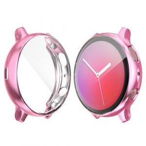 Protection &eacute;cran Coque pour Samsung Galaxy Watch Active 2 44mm, Couverture Compl&egrave;te &Eacute;tui de Protection D'&eacute;cran en TPU Souple Ultra Clair Antichoc Anti-Rayures Protecteur Bumper Housse (KAREN66, neuf)