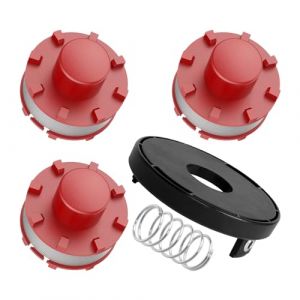 Bobine de Fil de Rechange pour Tondeuse Einhell, 3405096 avec Capuchons et Ressort TLE-01-1, Compatible avec GE-CT 36/30 LI E Solo, AGILLO 18/200 (Bobine*3+Capuchon*1+Ressort*1) (Sandwichl, neuf)