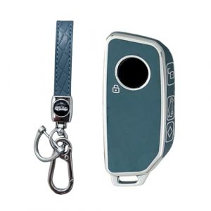 MEDZUK Coque Clé Compatible avec BMW X1 U11 2022-2024 2025 Coque de Protection pour clé de Voiture TPU, Accessoire Étui pour Clés avec Porte-clés (Bleu Argent) (MEDZUK-EU, neuf)