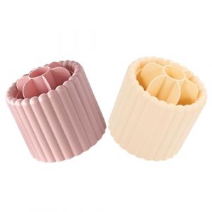 IMIKEYA Lot de 2 Bo&icirc;tes de Rangement Rotatives pour Pinceaux de Maquillage Pots &agrave; Crayons Cylindriques en Plastique Organisateurs Multifonctions pour Bureau et Salle de Bain Couleurs (Elsy Abbas, neuf)