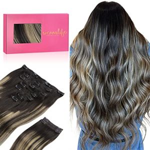 WENNALIFE Extension a Clip Cheveux Naturel, 150g 40cm 9pcs Balayage Noir Naturel à Blond Clair Extension Cheveux Naturel Humain Remy Vrai Extension Cheveux Naturel Clip Extension Clip Cheveux Naturel (wennalife-FR, neuf)