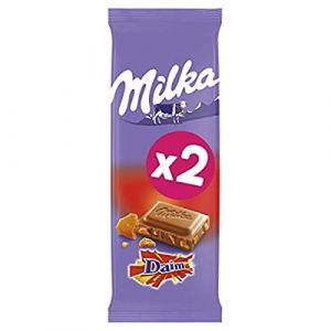 Milka Daim Tablette de Chocolat Lait, 2 x 100g (J&S France, neuf)