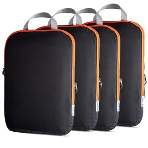 OW-Travel Facile à Organiser Organisateur Compressible pour Valises. 4 Grands (Noire) Rangement Valise Organisateur pour Sac de Voyage, Sac à Dos, Bagage. Accessoires de Voyage (One-Wear Store, neuf)