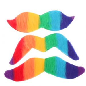 SAFIGLE Fausse Moustache Arc-ciel Moustache De D&eacute;tective Auto-adh&eacute;sive Fausses Barbes De F&ecirc;te Pour Anniversaire Et Spectacle (Grand Di, neuf)