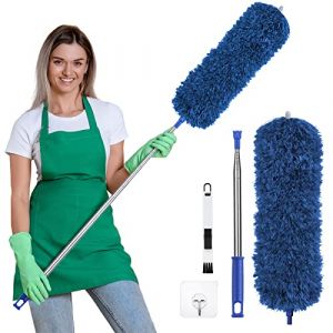 Vicloon Plumeau Poussière,Plumeau Télescopique,Plumeau Microfibre avec Poignée en Acier Inoxydable,Bleu Foncé Plumeau Lavable Parfait pour Éliminer la Poussière chez Vous ou dans Votre Voiture (PLUM-MARKETING, neuf)
