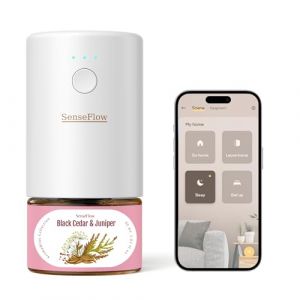 SenseFlow Diffuseur Huiles Essentielles Parfum Maison Smart WLAN SF101S, Ultrasonique Sans Eau, 100 % Végétal, Aromathérapie 120 Jours, pour Maison, Hôtel Jusqu’à 100 ㎡ - Cèdre Noir & Genévrier (SenseFlow, neuf)