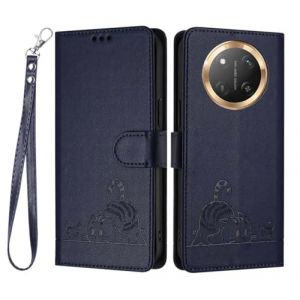 GOKEN Coque pour Honor Magic 7 Lite 5G / Honor X9c, &Eacute;tui en Cuir Synth&eacute;tique, Housse Antichoc, Portefeuille avec Carte, Rabat &agrave; Fermeture Magn&eacute;tique et Support Pliable, Cover Case -Bleu (ALIDOU, neuf)