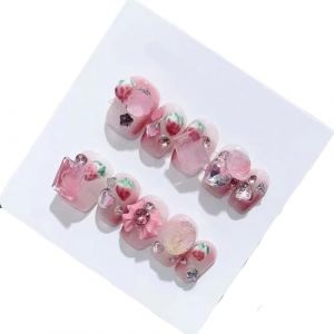 Nail Art étudiant amovible en dégradé tridimensionnel à la fraise avec pénétration de glace d'été(S) (Seful Store, neuf)