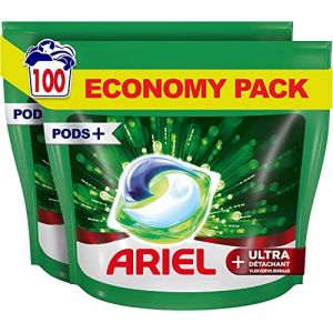 Ariel All-in-1 Pods Ultra Détachant Lessive Capsules, 100 Lavages (2 x 50 Pods), Lavage À Basse Température et Parfum Longue Durée (Conseil & Négoce Européen, neuf)