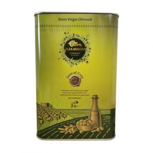 Elea Minon Huile d'olive extra vierge – 0,75 l / 3 l / 5 l – Pressée à froid de Crète, 100 % pure huile d'olive grecque de qualité supérieure, première pression à froid, fruitée douce, bidon en métal (SympathischerLaden, neuf)
