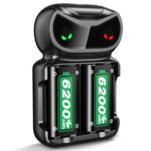 Batterie pour Xbox One/Xbox Series X/Series S/Xbox One X/S, 2 x 6200mWh Batterie 28 Heures de Temps de Jeu Rechargeable Batteries pour Xbox Series X|S/Xbox One/Xbox One S|X/Xbox One Elite (Ponkor-EU, neuf)