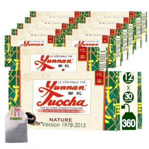 Yunnan Tuocha &ndash; Th&eacute; Tuocha 100% Naturel - R&eacute;gule le Cholest&eacute;rol & Drainant &ndash; 300 Sachets (10x30)- 600g - Origine Yunnan Garantie(L'&eacute;l&eacute;gance - Version 1978-2015) (ZOUJI TUOCHA, neuf)