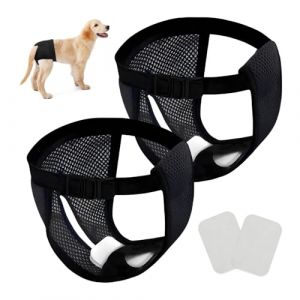 HMCEY 2 PCS Culotte Chiennes Chaleurs,Couche Chien Femelle Chaleur Lavable,Culotte Menstruelle Chien avec 6 Serviettes Hygi&eacute;niques,Culotte Hygi&eacute;nique Chiens R&eacute;utilisables,Protection Regle pour Chiens (EASYFLOW TRADE LTD, neuf)
