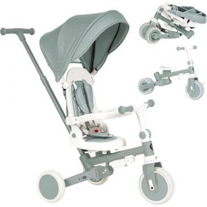 Olmitos - Tricycle &Eacute;volutif B&eacute;b&eacute; 5 en 1 - V&eacute;lo Enfant de 1 &agrave; 5 Ans - De Tricycle &agrave; V&eacute;lo avec ou sans P&eacute;dales - Adaptable et Transformable (Menthe) (Babymania, neuf)