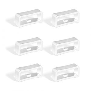 SAVITA 6 Pi&egrave;ces Boucle de Bracelet de Montre 18mm, Passantde de Montre Silicone Remplacement du Dispositif de Retenue Anneaux de Fixation de Montre pour Bracelet de Montre Intelligente (Blanc) (moncion, neuf)