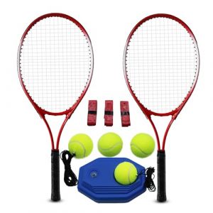 Magicorange Raquettes de tennis récréatives pour adultes - 2 joueurs - Pour débutants et professionnels - Avec 4 balles de tennis, 3 surgrips et 1 sac (rouge) (My Home life, neuf)