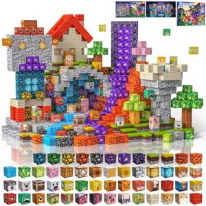 ONLYFUN Construction Magnetique Enfant 220 pi&egrave;ces 2CM Magnetic Blocks 3+ Jeux Aimants, Bloc de Cube Magn&eacute;tique de pour Gar&ccedil;on et Fille, Jouet Cr&eacute;atif pour Enfants 3 4 5 6 7 8 9 10 11 12 Ans Jeu (ONLYFUN FR, neuf)