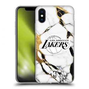 Head Case Designs sous Licence Officielle NBA Marbre Blanc Los Angeles Lakers Coque en Gel [Protection de Qualit&eacute; Militaire] Compatible avec Apple iPhone X/iPhone XS (eCell, neuf)