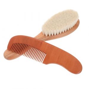 TOGEVAL Set Brosse Laine et Peigne Bois pour Doux Massage et Soins Capillaires L&eacute;gers Portable pour Voyage et Usage Quotidien (BOBOLING, neuf)