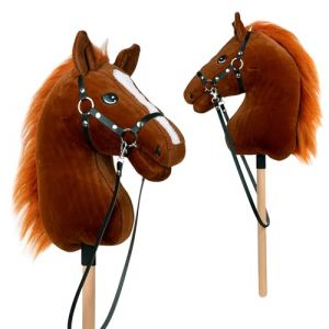 Pink Papaya Cheval à bâton, avec Un Licol et Une Bride, Cheval à bâton pour Le Hobby Horsing, Cheval à Monter pour Enfants. (Vevendo, neuf)