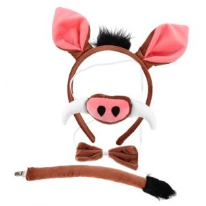 DRESSOOS 1 Ensemble De -Tête Warthog Correcteurs D'Oreilles Tasses Mignonnes Tourbillon Costume Guirlandes Costume De Cochon Pour Enfants Pots D'Allumettes (Mingsyue, neuf)