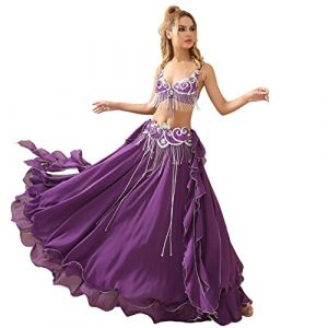 ROYAL SMEELA Tenue Danse Orientale Costume Danse du Ventre pour Femme Tenues Danse du Ventre Jupe Ceinture Soutien-Gorge Danse du Ventre Costume Danseuse du Ventre Ensemble Danseuse Orientale Femme (ROYAL SMEELA, neuf)