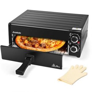 Anatole Four &agrave; Pizza &Eacute;lectrique 12 po 1800W Appareil Pizza Interieur Temps Temp&eacute;rature R&eacute;glable Pizza Oven Multifonctionnel avec Grille Plateau &agrave; Miettes Amovible (Anatole, neuf)