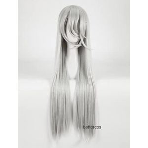 NieR Automata YoRHa Type A No.2 A2 Cosplay Wig Silver White Long Straight Heat Resistant Synthetic Hair Wigs + Wig Cap (good stuff A, neuf)