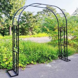 Arche De Jardin En Métal Arche Rosier De Robuste Pour Plante Grimpante Largeur 140-340cm Hauteur 230cm Large Arceau À Rosier Robuste Pour Grimper, Vignes Et Plantes, Mariage, Décoration De Fête(Black, (SWENJAMZ, neuf)