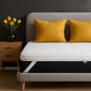 SLIPIO Surmatelas 130x200 cm | 7 cm | Memory Foam Visco+ &agrave; Soutien optimis&eacute; | Topper de Matelas | Housse Amovible Lavable Anti-acariens & Antiallergique (SLIPIO, neuf)