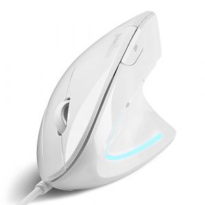 perixx PERIMICE-513W Souris USB Verticale Filaire Blanche 6 Boutons 1000/1600 DPI Droitier (Perixx France, neuf)