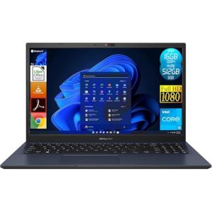 ASUS ExpertBook B1 (B1502), écran portable 15,6" Full HD, processeur Intel Core i3-12th, 16 Go RAM DDR4, 512 Go NVMe SSD, Windows 11 Pro - Ordinateur portable prêt à l'emploi (PcPerformanceStore, neuf)