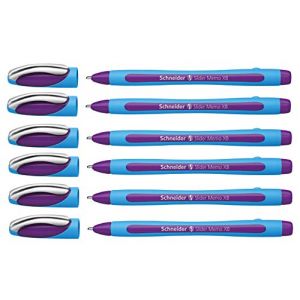 Schneider Slider Memo XB Lot de 3 stylos &agrave; Bille avec Capuchon, Largeur de Trait XB, Lilas, 6er (Conipa Online - tres bien, neuf)