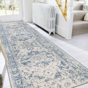 Famibay Tapis de Couloir 80 x 300cm Tapis de Cuisine Vintage Lavable Descente de Lit Tapis de Cuisine Devant Evier Lavable Antiderapant pour Salon, Chambre, Cuisine et Couloirs (Pretty Decor, neuf)