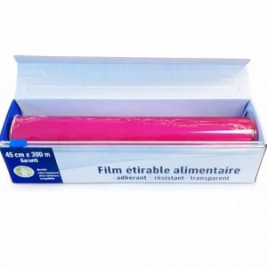 Film &Eacute;tirable Alimentaire 45 cm x 300 m avec ZIPcut &ndash; Film de Qualit&eacute; Pro &ndash; Pour Conservation, Emballage, Cong&eacute;lation & Maintien de la Fra&icirc;cheur des Aliments (Vertduree, neuf)