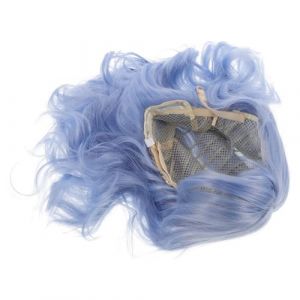 Healifty Postiche Boucl&eacute;e -Longue 355 CM Bleue Synth&eacute;tique avec Frange Postiche Bob pour Cosplay et Soir&eacute;e Accessoire D&eacute;guisement L&eacute;ger pour Femmes Style Carr&eacute; Ondul&eacute; (Madonna Tied, neuf)