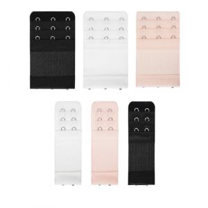 6 Pi&egrave;ces Rallonge Soutien Gorge, Rallonge Soutien Gorge 3 Rangs 3 Crochets 2 Crochets, Extension Soutien Gorge Extender &eacute;lastiques Femmes, Doux, Confortable et Extensible (Noir Blanc Peau Claire) (LanHong Store, neuf)