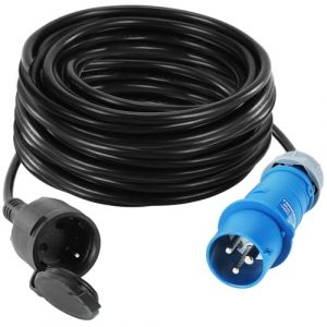 10M C&acirc;ble Adaptateur CEE, 230v/16A/3 Broches Prise Camping Car, avec Capuchon De Protection, Schuko Rallonge Electrique, Accessoire Camping Car pour Camping, Bateau (MEISHILE EU, neuf)
