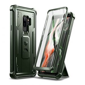 Dexnor Coque pour Samsung Galaxy S9 Plus avec Protecteur d'&eacute;cran int&eacute;gr&eacute; et b&eacute;quille int&eacute;grale &agrave; 360&deg; - Protection int&eacute;grale de qualit&eacute; Militaire r&eacute;sistante aux Chocs pour Samsung Galaxy S9+ - Vert (TrekGuard, neuf)