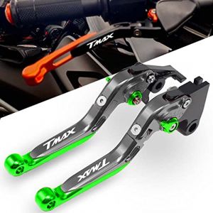 Pour T-MAX 500 T MAX 530 TMAX530 SX/DX TMAX 560 DX/ABS TMAX 560 MAX TECH TMAX 560 TECH MAX ABS Accessoires de moto Leviers d'embrayage de frein pliables extensibles réglables CNC (vert) (Aveko, neuf)