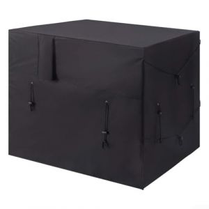 GLFLOW Housse imperméable Oxford 210D pour pompe à chaleur de piscine avec aérations, protection contre le chauffage extérieur pour l'hiver, noir, 90 x 85 x 78 cm (shunshunyi, neuf)