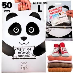 50 Emballage Colis Vinted, Enveloppes d&rsquo;exp&eacute;dition 40x30cm Opaque avec Poign&eacute;e, Poche &agrave; Bordereaux A5, Sac Plastique Auto-Adh&eacute;sif, Pochette Colis V&ecirc;tement, Chaussures, livres, Grand format (BARIAN, neuf)