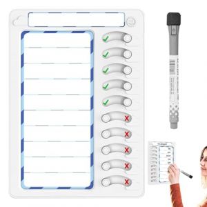 Calendrier effa&ccedil;able &agrave; sec &ndash; Tableau planning journalier effa&ccedil;able &ndash; Tableau de t&acirc;ches effa&ccedil;able, calendrier mensuel, liste de v&eacute;rification, tableau de planification des t&acirc;ches, r&eacute;utilisable pour la (baortms, neuf)
