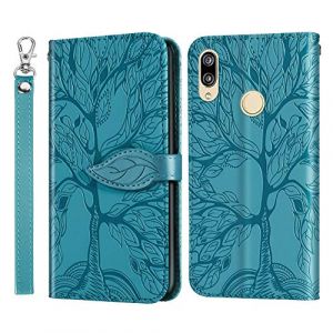 IMEIKONST Coque Compatible avec Huawei P Smart 2019, Flip &Eacute;tui PU Cuir [Porte-Cartes de Cr&eacute;dit] Portefeuille [Magn&eacute;tique] &Eacute;tui &agrave; Rabat Housse Coque pour Huawei Honor 10 Lite. Tree Blue RXZ (IMEIKONST, neuf)