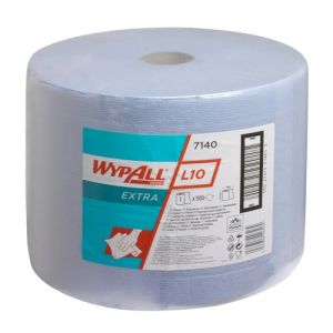 WypAll Chiffons Power Clean X80 8252, usage unique, ultra r&eacute;sistants et hautement absorbants, technologie Airflex&trade;, syst&egrave;me 2-en-1 Midi Roll, bleu, 1 rouleau x 1 500 (Maxiburo, neuf)