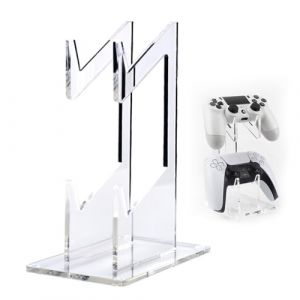 DALAETUS 1 Pi&egrave;ces Support de Manette de Jeu &agrave; Double Couche, Support de Manette de Bureau en Acrylique Transparent, Support de Manette Universel Accessoires pour PS5, PS4, Xbox Series (OasesW, neuf)